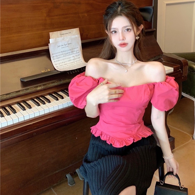 Áo Tay Ngắn Trễ Vai Thiết Kế Hợp Thời Trang Cho Nữ