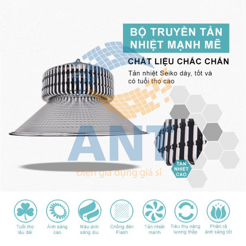 Đèn Led pha xưởng chụp đèn tròn ánh sáng trắng ( 100W - 150W - 200W - 250W ) cao cấp