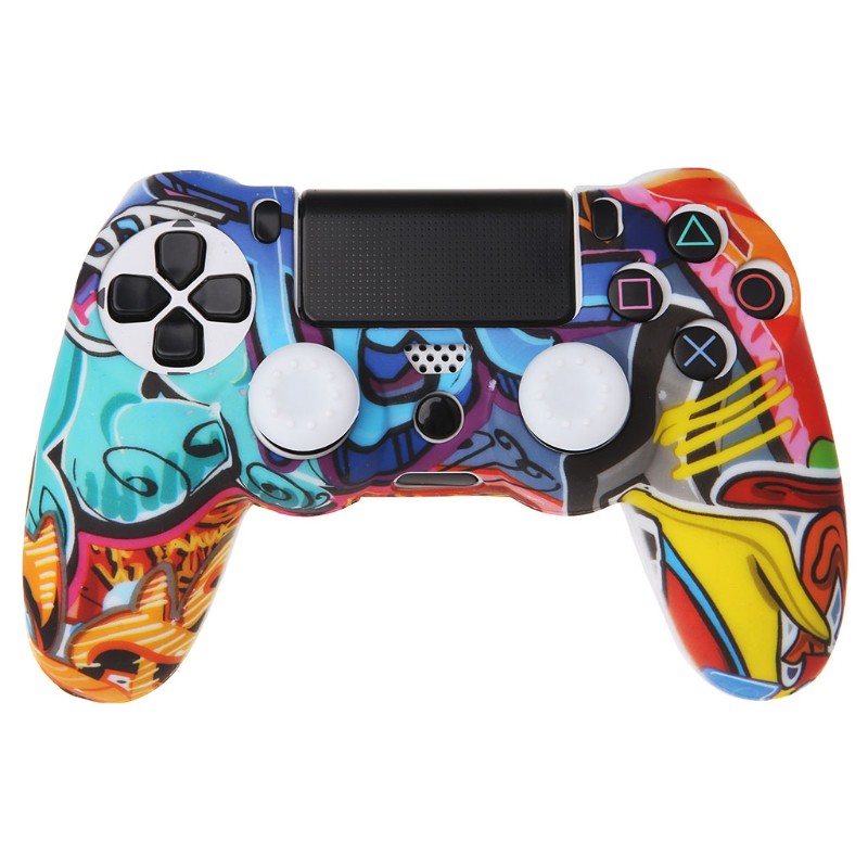 Vỏ Bọc Silicon Nhiều Màu+2 Nút Bấm Cho Tay Cầm Chơi Game Ps4