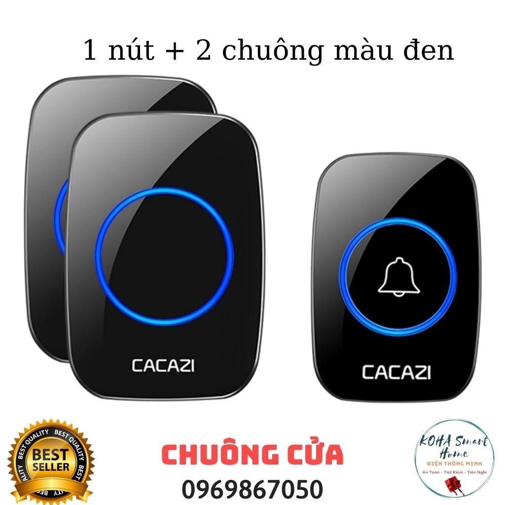 Chuông cửa không dây Cacazi chính hãng, Nút nhấn kèm sẵn pin sang trọng kín nước - HÀNG CAO CẤP