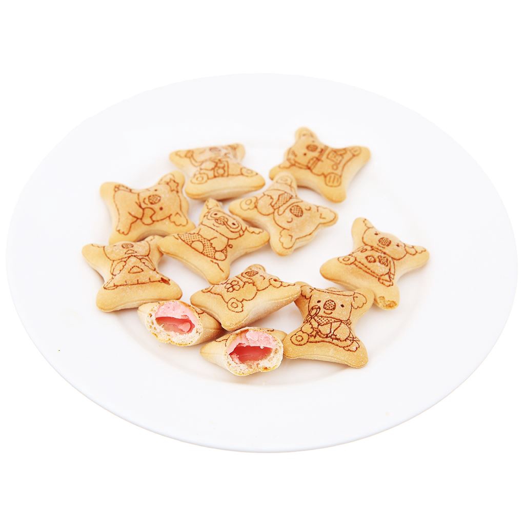 Bánh gấu nhân kem đủ vị Lotte Koala's March hộp 37g Sô cô la, Dâu, Black, Sô cô la trắng