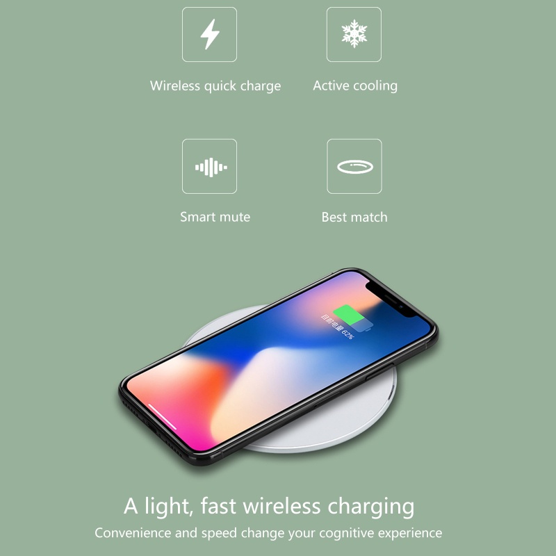 HUAWEI Đế sạc nhanh không dây Niki 10W cho IPhone 11 12 X XR XS -Samsung -Xiaomi