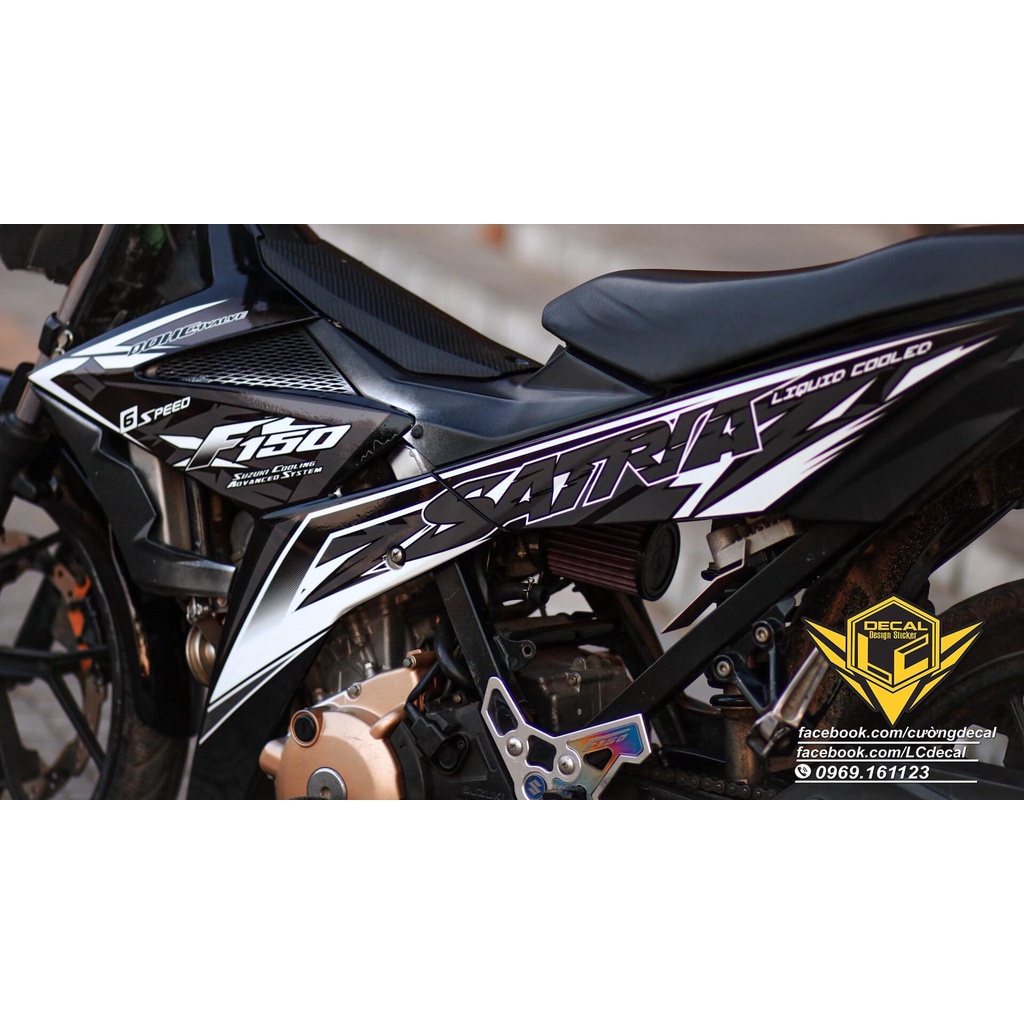 Tem rời satria xám đen trắng