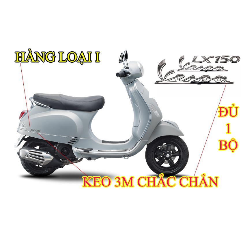 Bộ tem chữ vespa lx150, decal vespa lx150 giá trọn 1 bộ