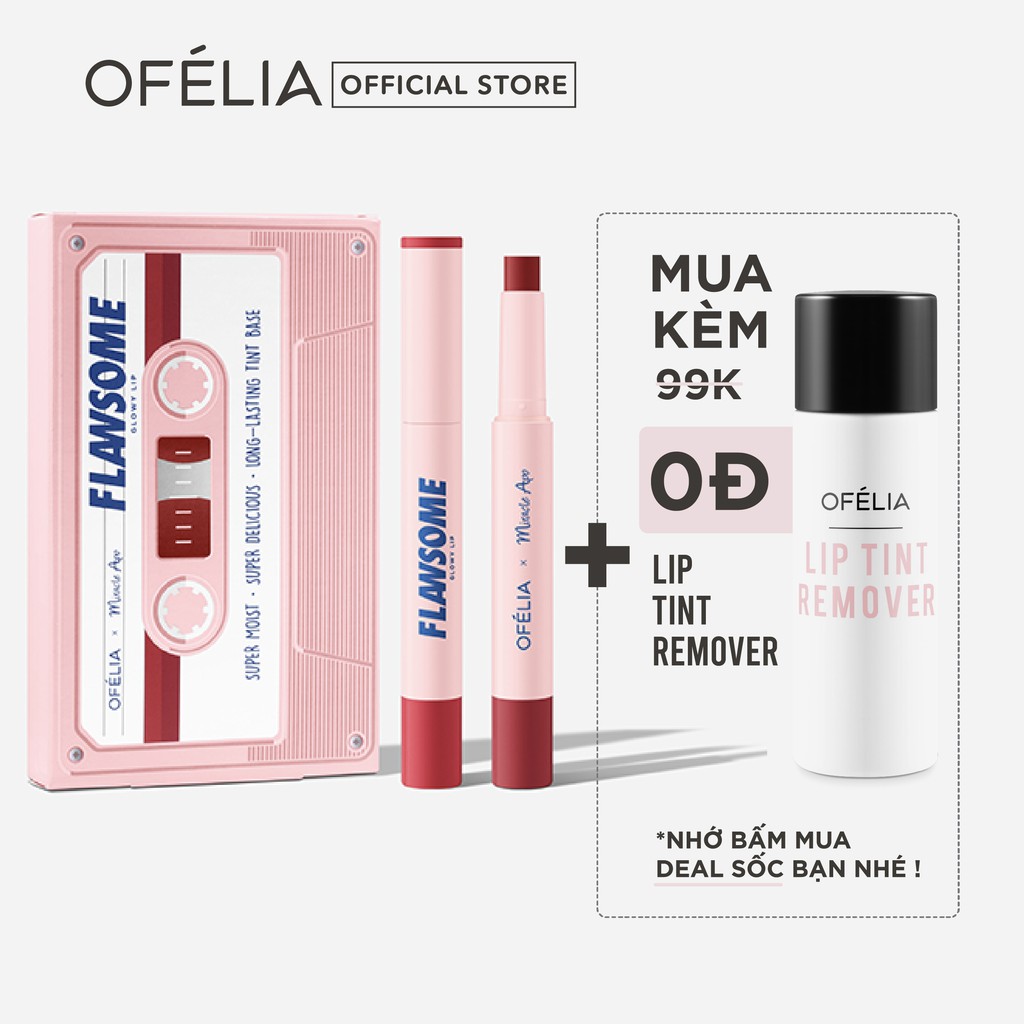 The Pink Set - Son Sáp Tint Bóng OFÉLIA 𝗙𝗟𝗔𝗪𝗦𝗢𝗠𝗘 𝗚𝗹𝗼𝘄𝘆 𝗟𝗶𝗽 (2cây x 2g)