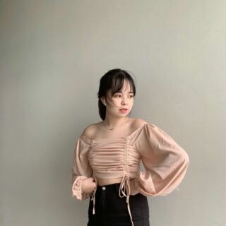 Áo crop rút dây 2 bên ( còn vàng)