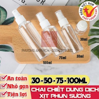 Chai chiết xịt phun sương lọ xịt dung dịch 30ml - 50ml - 75ml - 100ml