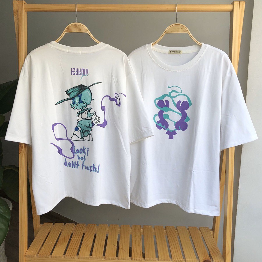 Áo thun tay lỡ in hình 2Seven hoạt hình