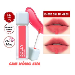 Son kem lì màu cam hồng sữa Dolly super matte, son kem lì không chì bền màu lâu trôi