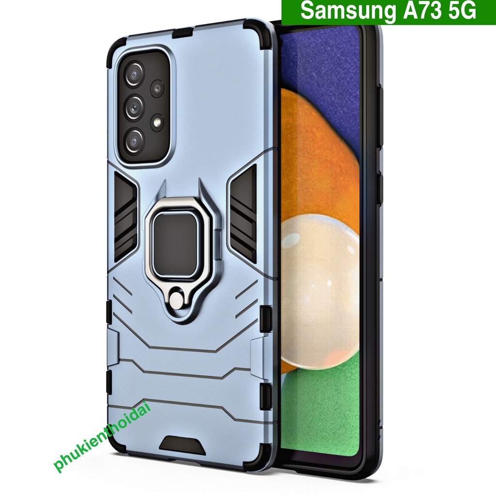 Ốp lưng Samsung A73 Iron Man Iring chống sốc giá đỡ mặt lưng kiêm nhẫn hút ô tô