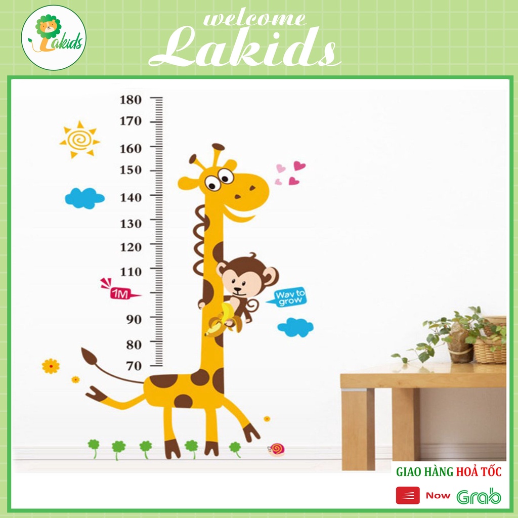 Decal dán tường đo chiều cao cho bé Lakids