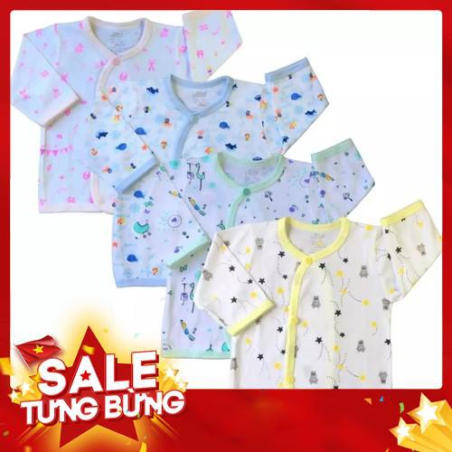 (Hàng loại 1) Combo 5 Áo Tay Dài Cài Xéo In Họa Tiết JOU (100% cotton cao cấp)