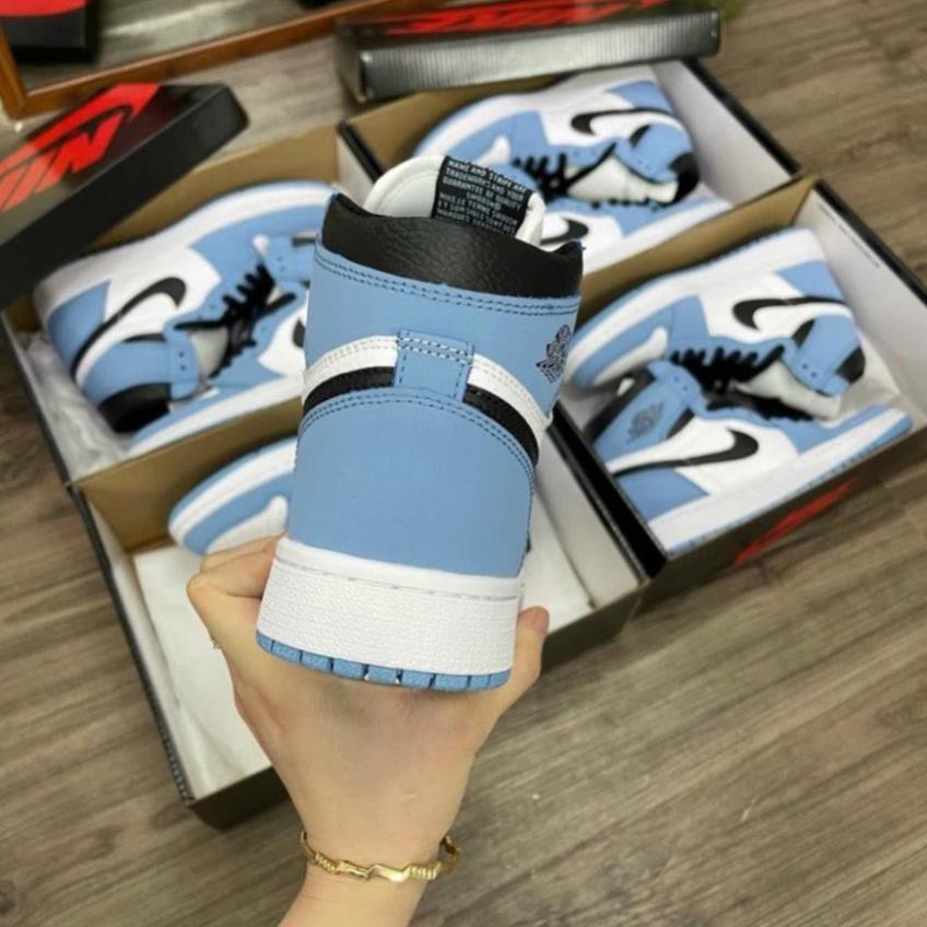 Giày thể thao Jordan cổ cao xanh dương, Giày sneaker Jodan university blue nam nữ Full Box Bill đủ size 36-39