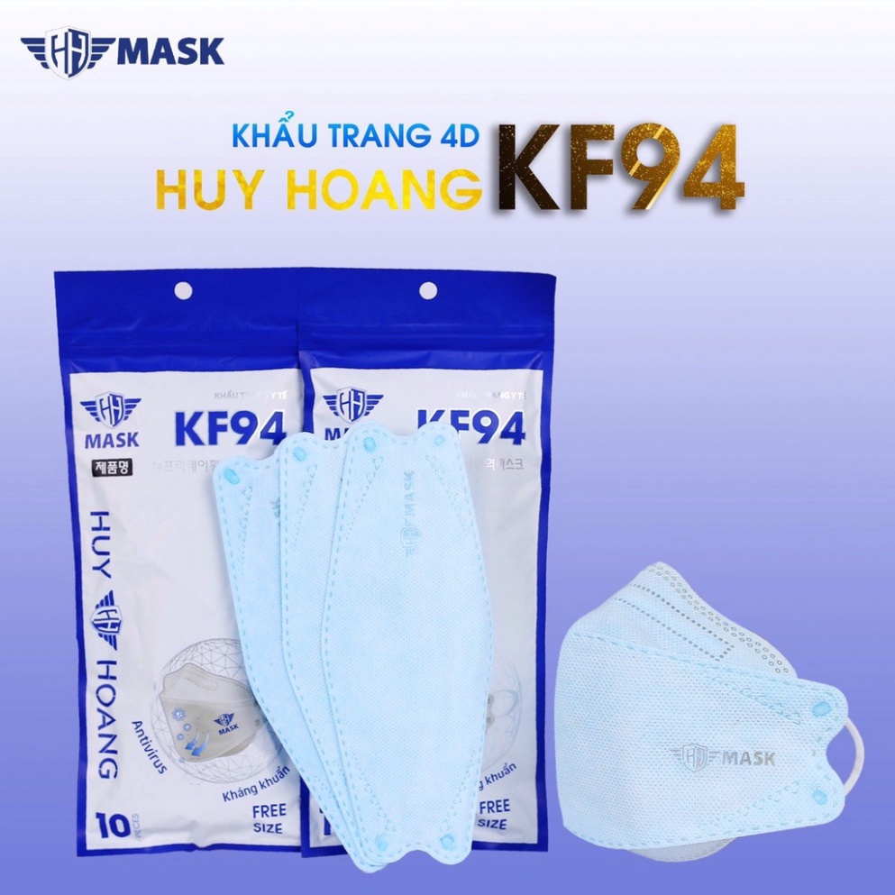 TÚI 10 CHIẾC KHẨU TRANG CÁ  KF94 HUY HOÀNG