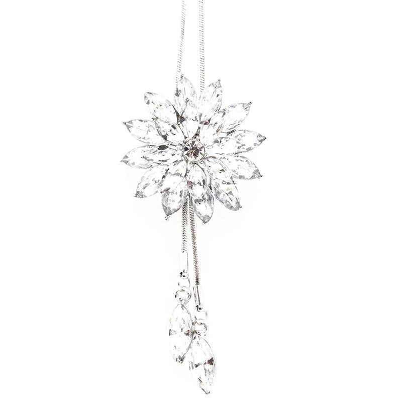 Dây Chuyền Hợp Kim Hình Hoa Tuyết Đính Đá Xinh Xắn