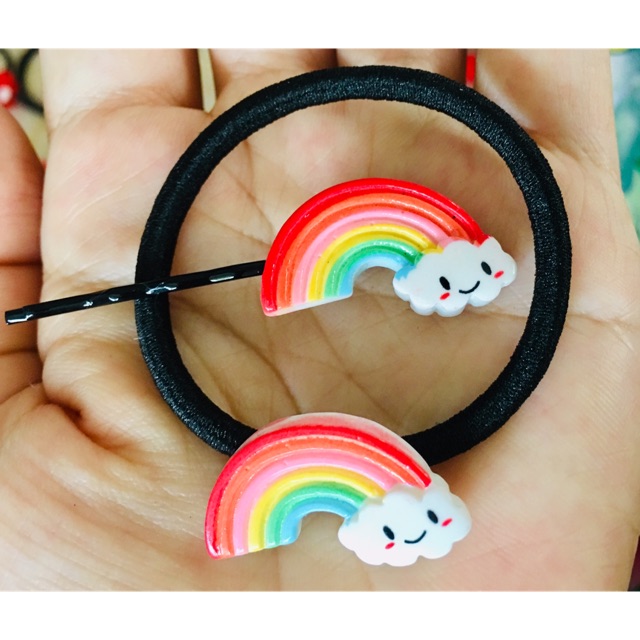 Sét kẹp và cột tóc cầu vòng