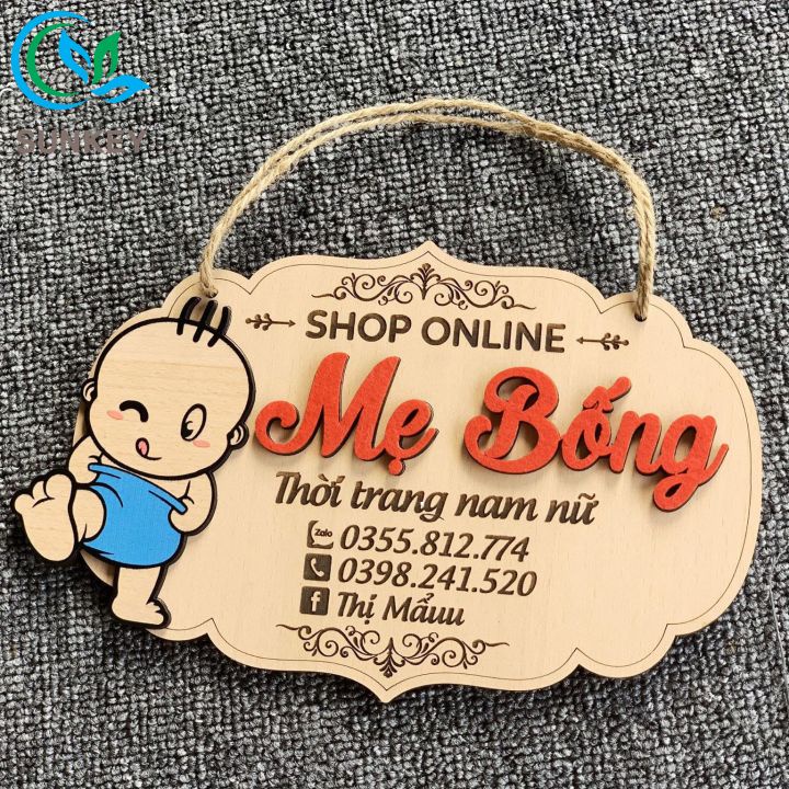 bảng gỗ tên shop