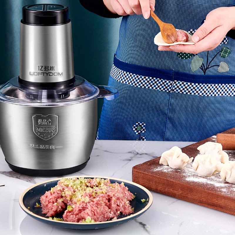 máy xay thịt 2L, lưỡi đôi bằng thép không gỉ, được sử dụng để trộn và cắt nhỏ[GM-BXGJJJ53]