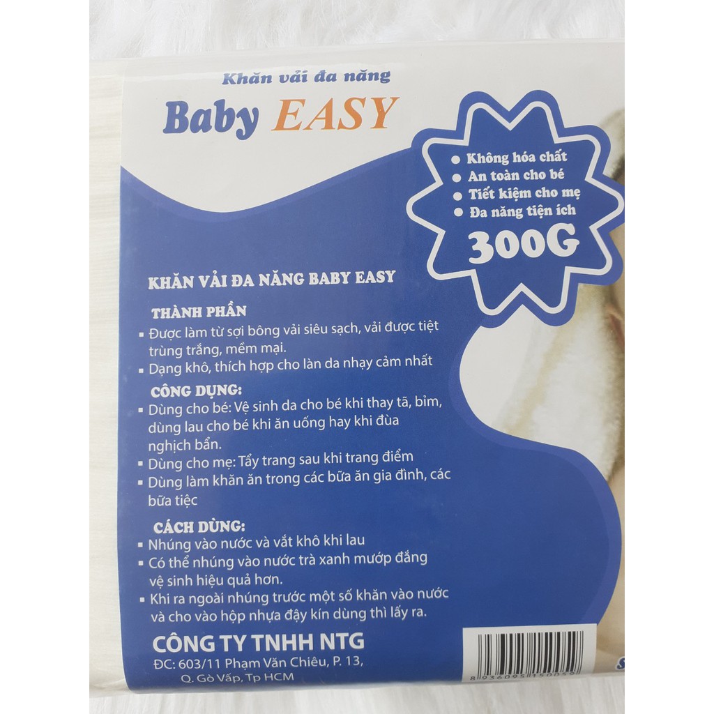 Khăn Vải Khô Đa Năng EASY 300gr Siêu Mềm Siêu Dai An Toàn Cho Bé Yêu