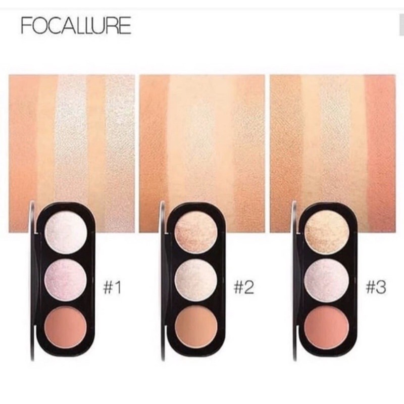 (hàng Mới Về) Bảng Phấn Bắt Sáng Và Má Hồng 2 Màu Focallure