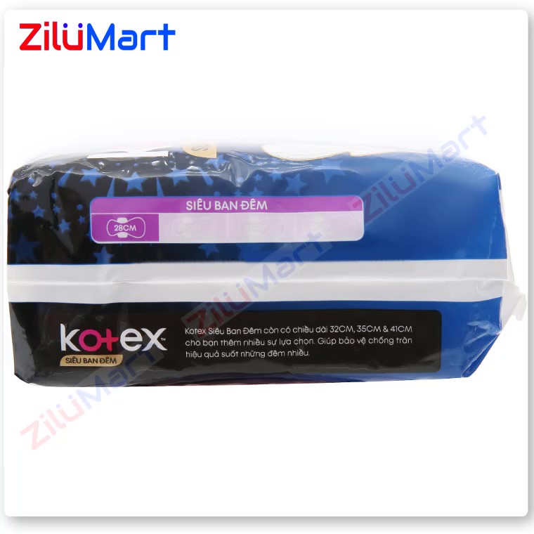 Gói 4 miếng băng vệ sinh ban đêm 28cm Kotex Style chống tràn