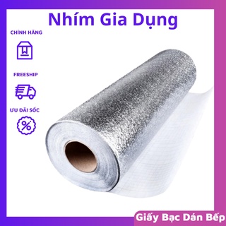Combo 2 Cuộn giấy bạc dán bếp cách nhiệt, miếng decal dán tường nhà bếp chống thấm bền đẹp