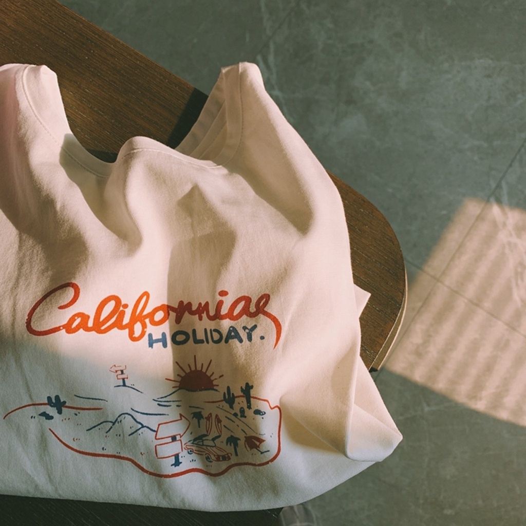 Áo Phông Unisex Áo Thun Tay Lỡ Canifornia Phong Cách Hàn Quốc Chất Vải Cotton Hàn - S89