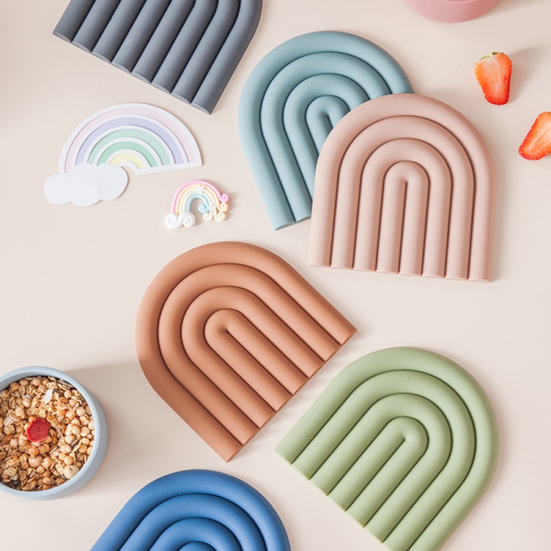 Miếng Lót Nồi Bằng Silicone Màu Cầu Vồng