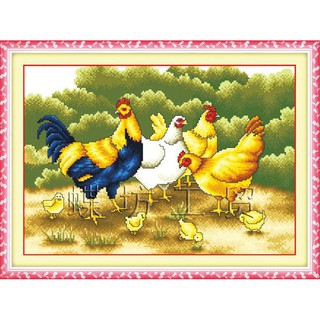 Tranh Thêu Chữ Thập Mái Ấm Hạnh Phúc A655 (KHÁCH TỰ THÊU) KT:52X39CM