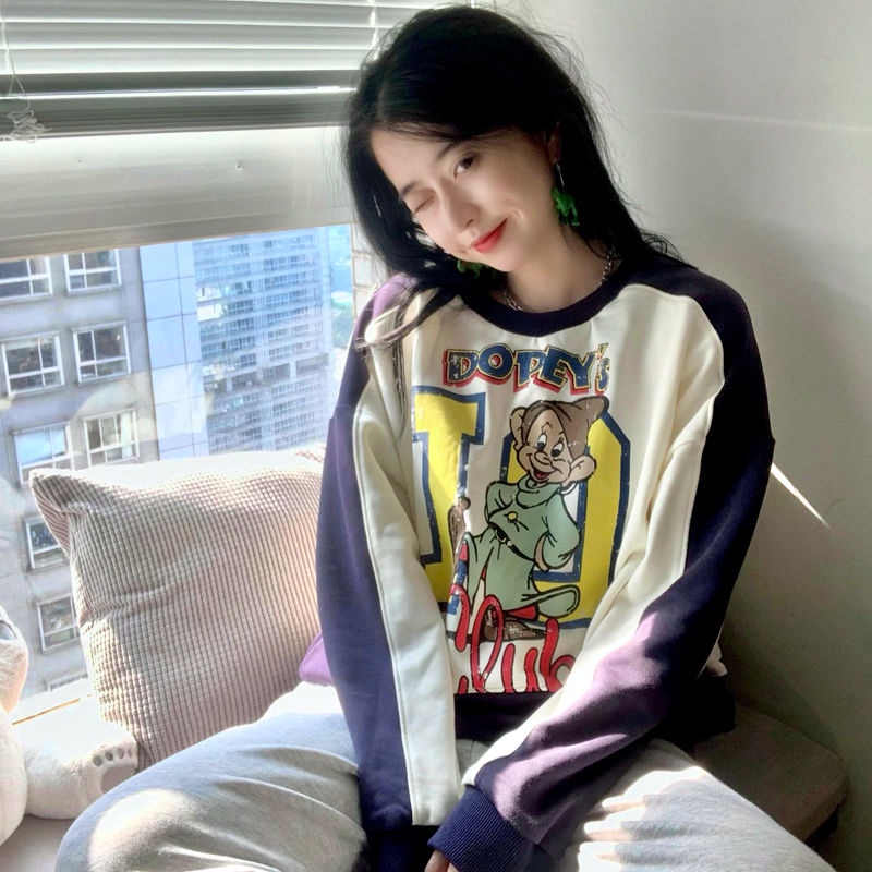 Áo Sweater mỏng dáng rộng giả hai lớp thời trang xuân thu cho nữ | BigBuy360 - bigbuy360.vn