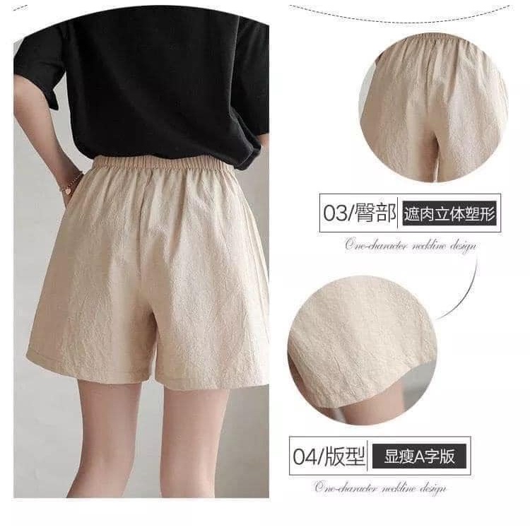Quần short nữ Combo 3 sooc đùi kaki cạp chun mix màu