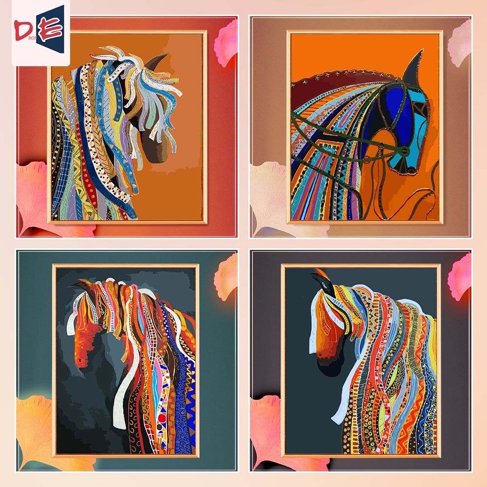 Tranh sơn dầu DROFE Hermes horse độc đáo dùng trang trí nội thất