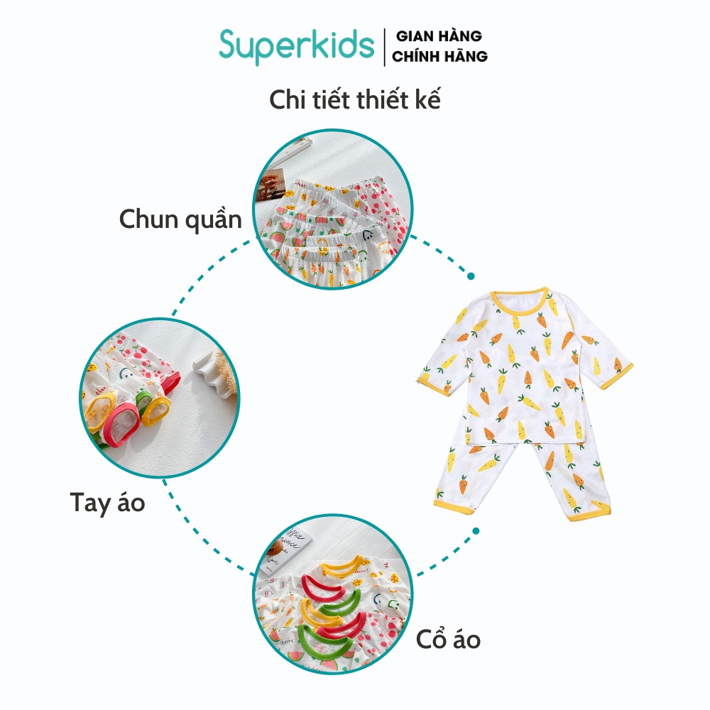 Bộ lửng cotton họa tiết cho bé 8-18kg QATE688