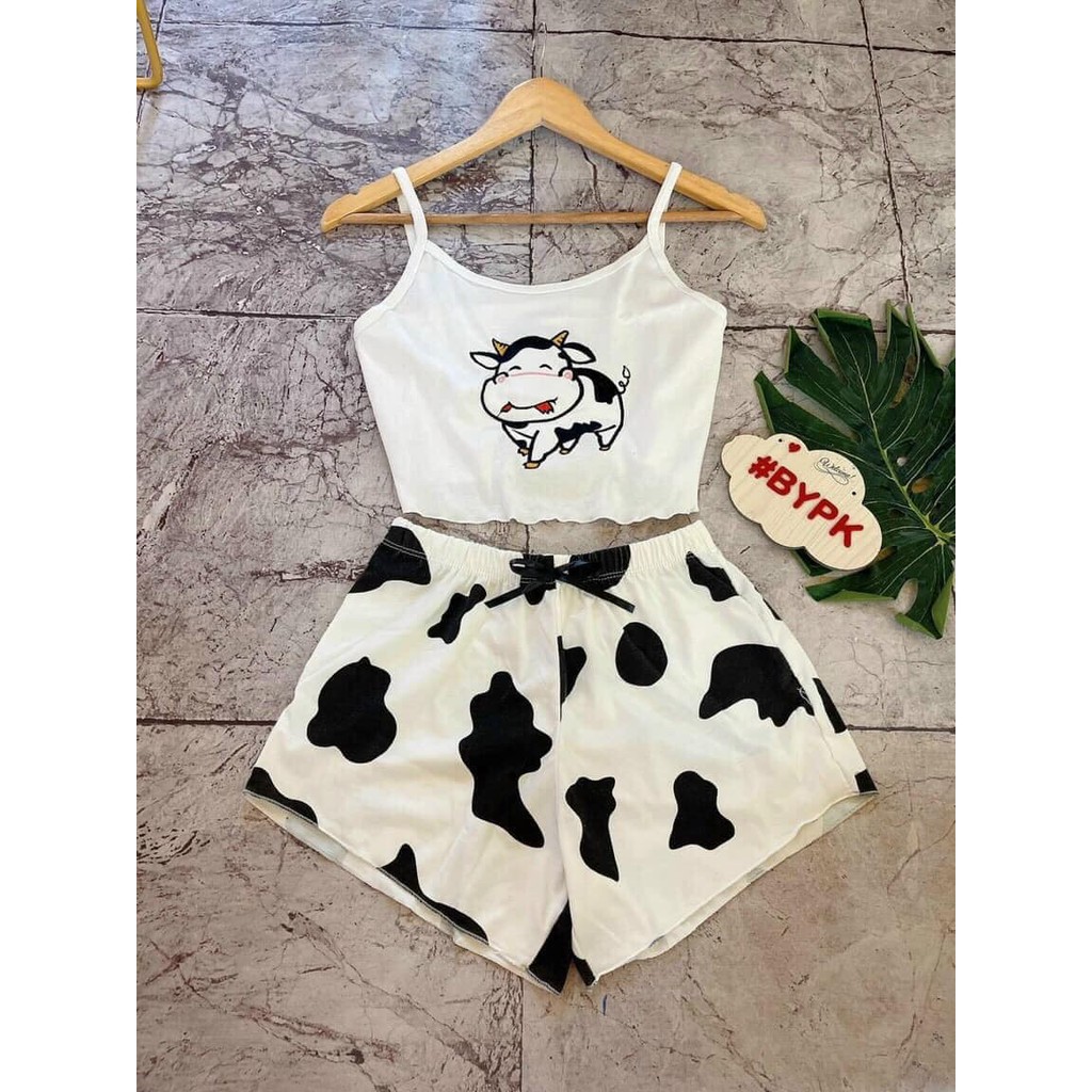 Set bò sữa hai dây croptop