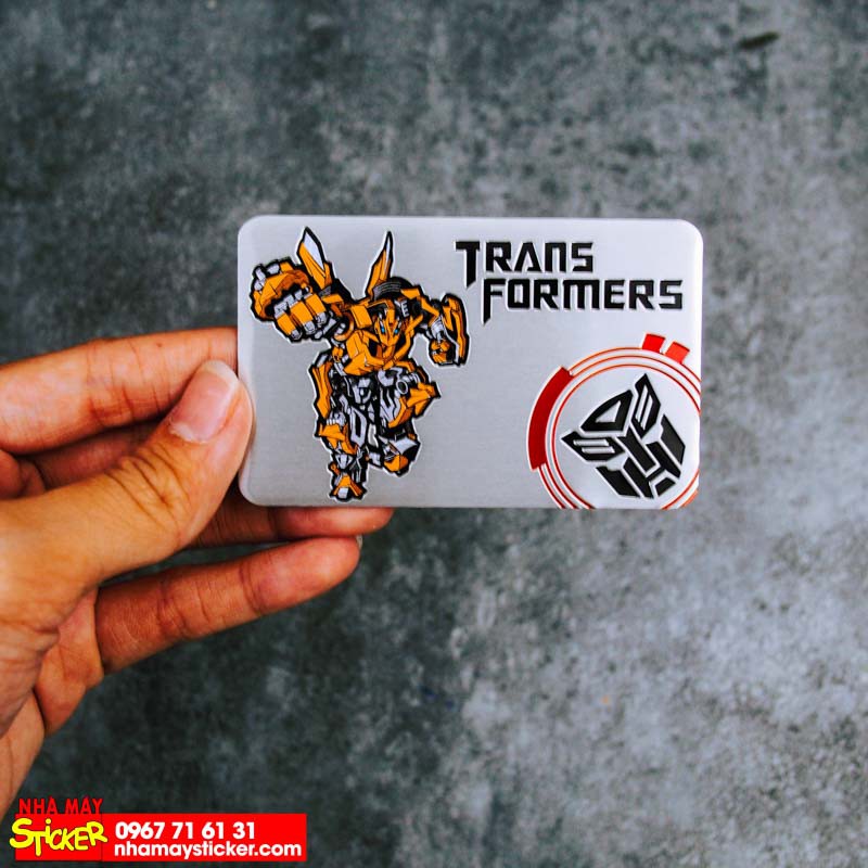 Sticker hình dán metal thẻ Transformer - Rule The Earth