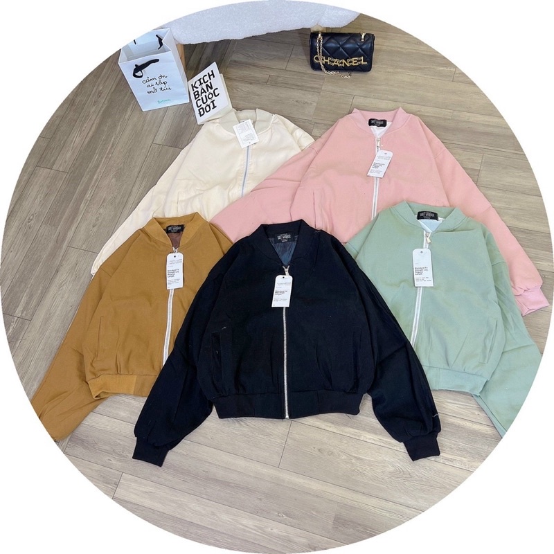 Áo khoác da lộn lót dù xịn sò kèm 1 túi trong