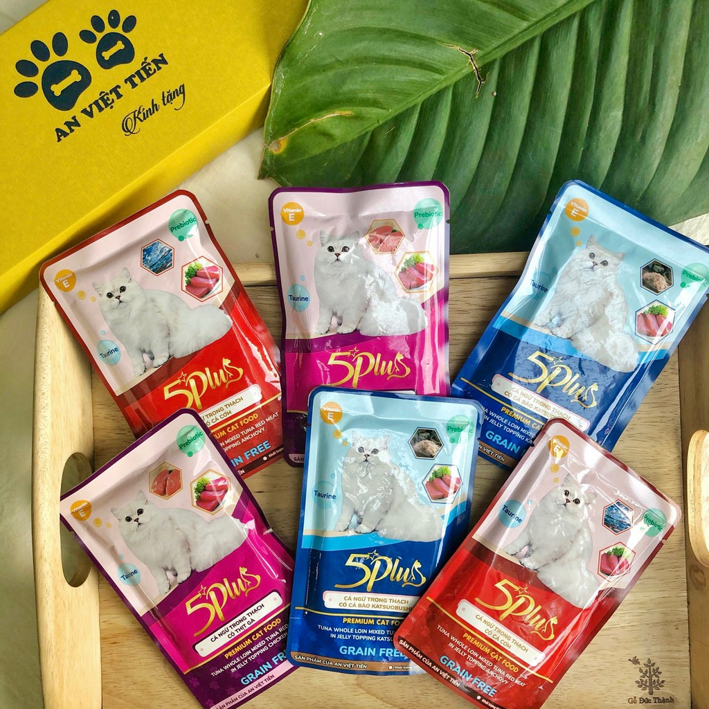Pate 5Plus cho mèo lớn và mèo con kén ăn kích thích vị giác túi 70g - Bivido