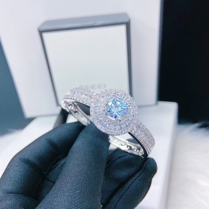 Vòng tay mẩu Italy mặt tròn full đá mạ bạch kim