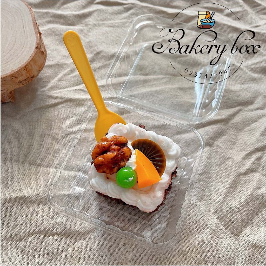 Hộp Nhựa Đựng Bánh Donut, Bông Lan Trứng Muối, Tiramisu