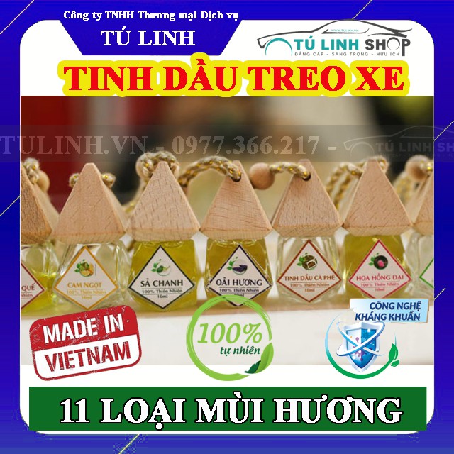 [Mã LIFEAU01 giảm 10% tới 50k đơn 150k] Tinh dầu treo xe nguyên chất 100% 16 loại mùi tùy chọn