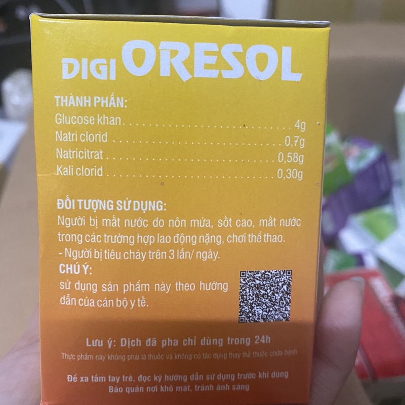 Bù nước và điện giải DIGI ORESOL vị cam bổ sung năng lượng 40 gói
