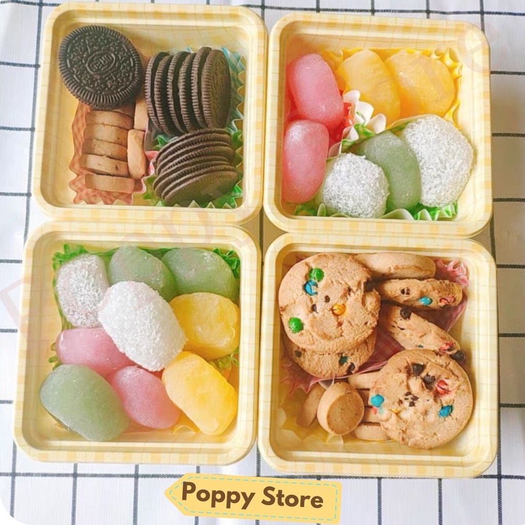Hộp đựng bánh, hộp nhựa thực phẩm, đựng bánh kẹo caro phong cách hàn quốc - POPPY STORE