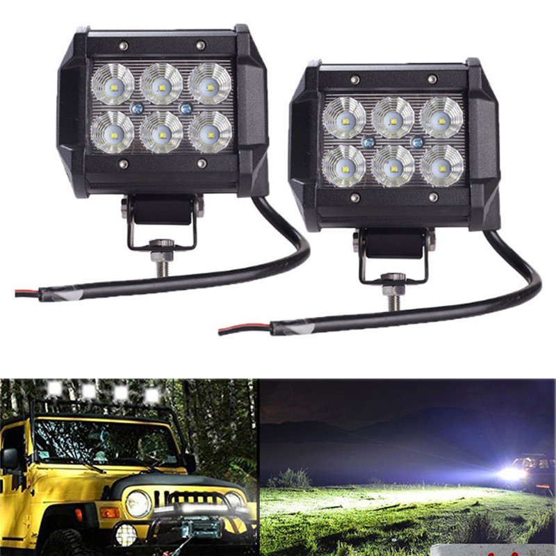 Đèn Led 18w 4wd Cho Xe Jeep