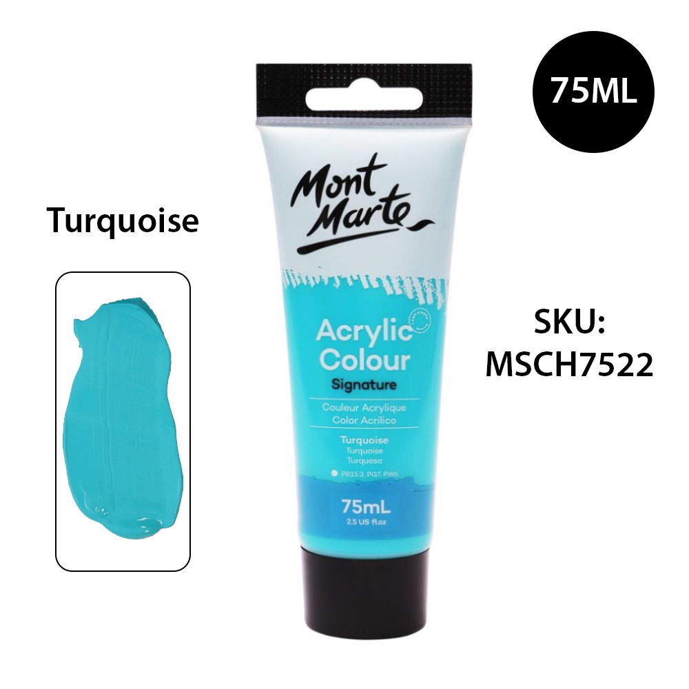 Màu Acrylic Mont Marte 75ml - Turquoise - Acrylic Colour Paint Signature 75ml (2.54oz) - MSCH7522