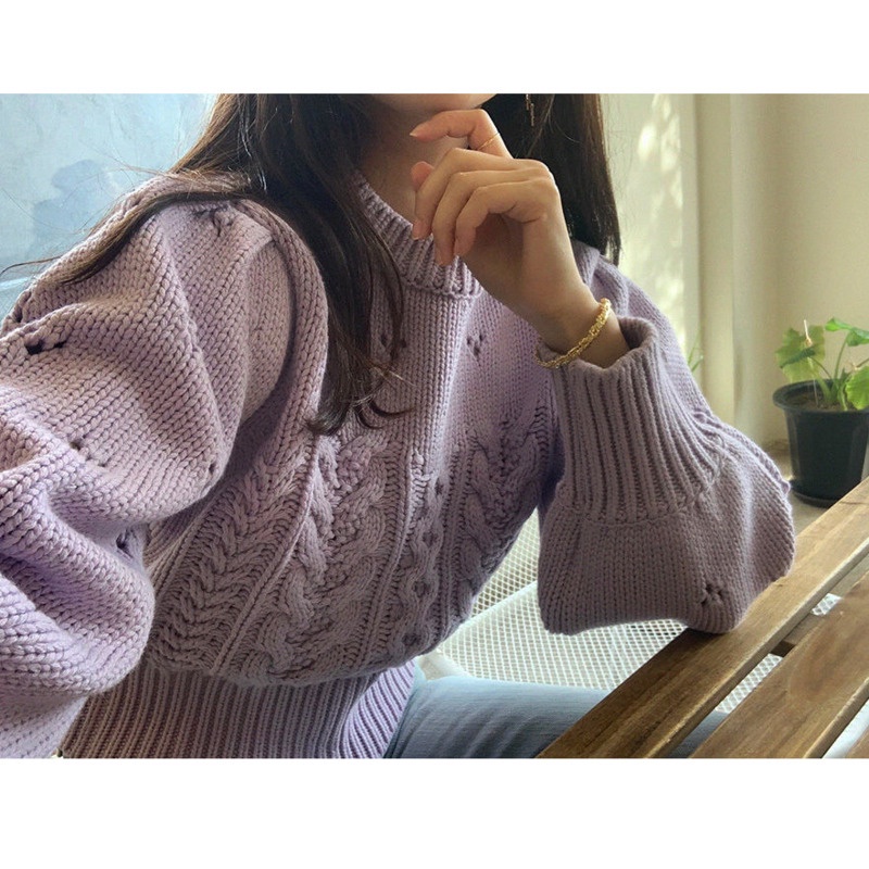 Áo Sweater Dệt Kim Tay Dài Dáng Rộng Kiểu Hàn Quốc Thời Trang Mùa Thu Năng Động