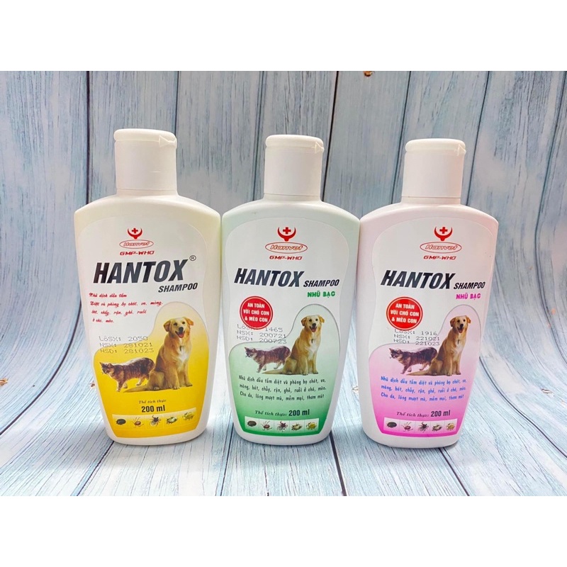Sữa tắm Hantox diệt ve, rận, bọ chét trên chó mèo - 200ml
