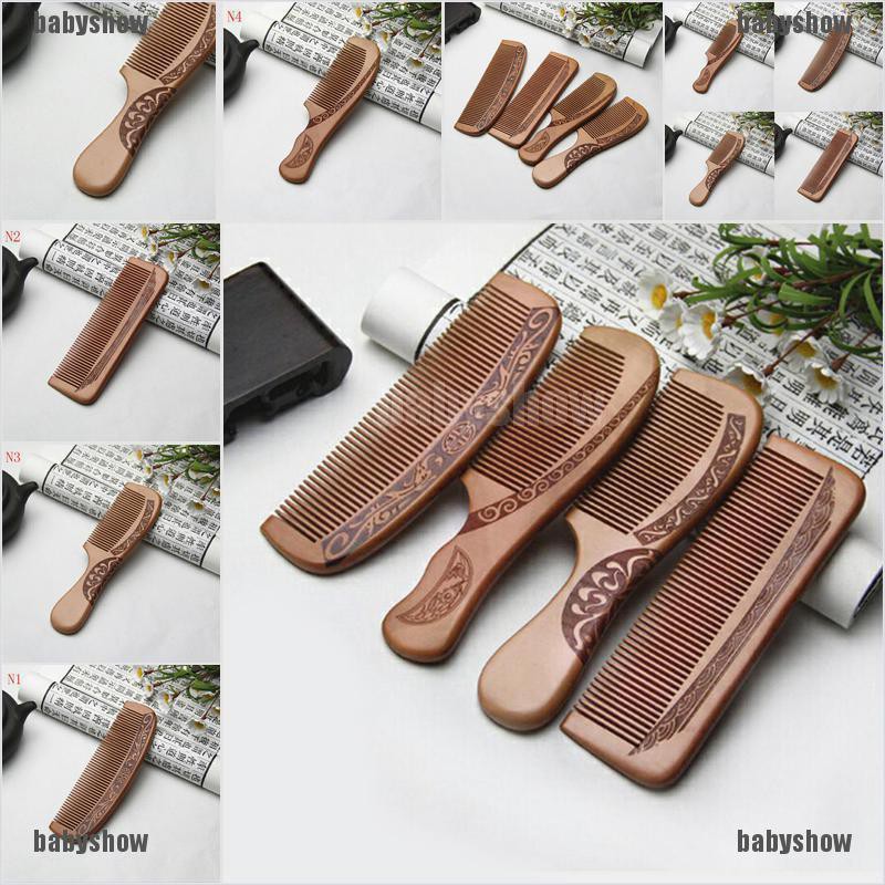 Lược Gỗ Đào Chải Tóc Mát Xa Da Đầu Chống Tĩnh Điện