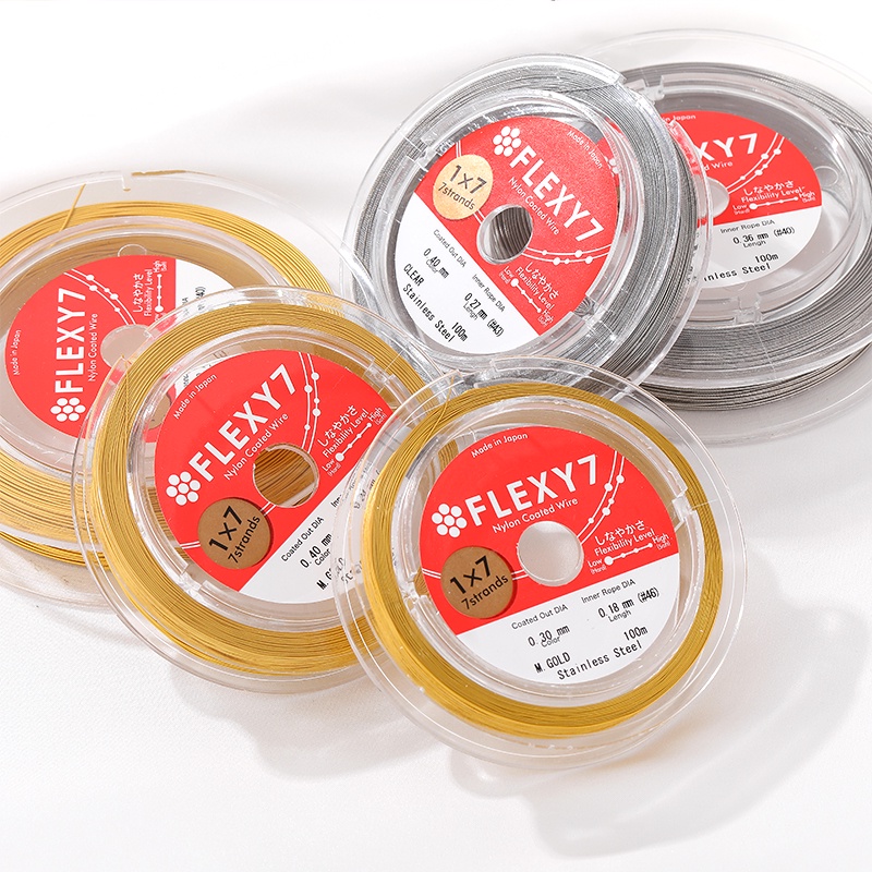 Cuộn Dây Thép Mềm Dẻo Mạ Vàng Đính Hạt Ngọc Trai Phong Cách Nhật Bản Dài 1m Dùng Làm Trang Sức diy