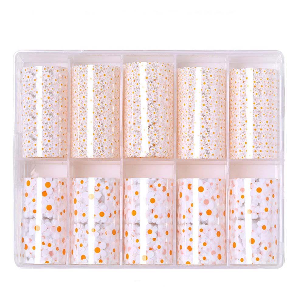 Bộ Miếng Dán Trang Trí Móng Tay Họa Tiết Hoa Lá Kiểu Hàn Quốc Dễ Thương DIY