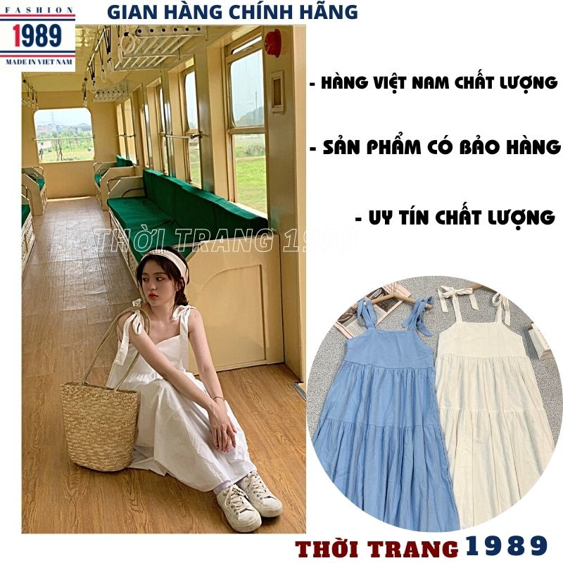 Đầm babydoll 2 dây buộc nơ hàn quốc ulzzang ,váy maxi đi biển dáng rộng siêu xinh -PHƯƠNG VŨ 1989 | WebRaoVat - webraovat.net.vn